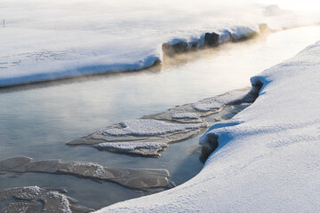 Wall Mural - frozen lake in winter