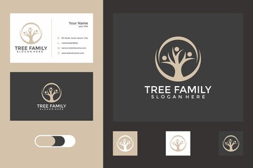 Wall Mural - tree  with people logo design