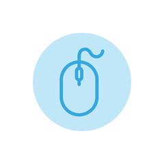 Blue mouse icon on white background