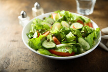 Healthy Vegetable Salad With Tomato And Cucumber