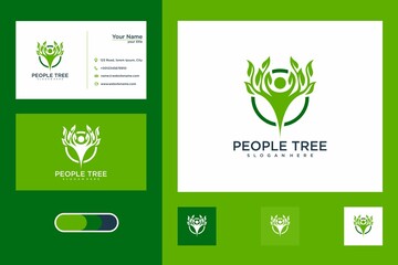 Canvas Print - people  with tree logo design