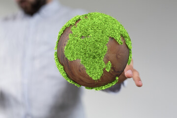 volumetric green recycling sign 3d digital