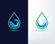 water drop stylized symbol, logo template