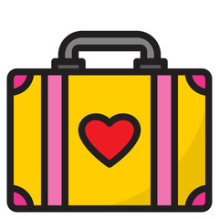 Wall Mural - baggage color line style icon
