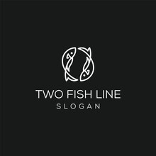 Simple Fish Line Art Logo Vector Symbol Illustration Design