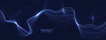 Abstract Blue Background With Flowing Lines. Dynamic Waves. Vector Illustration.