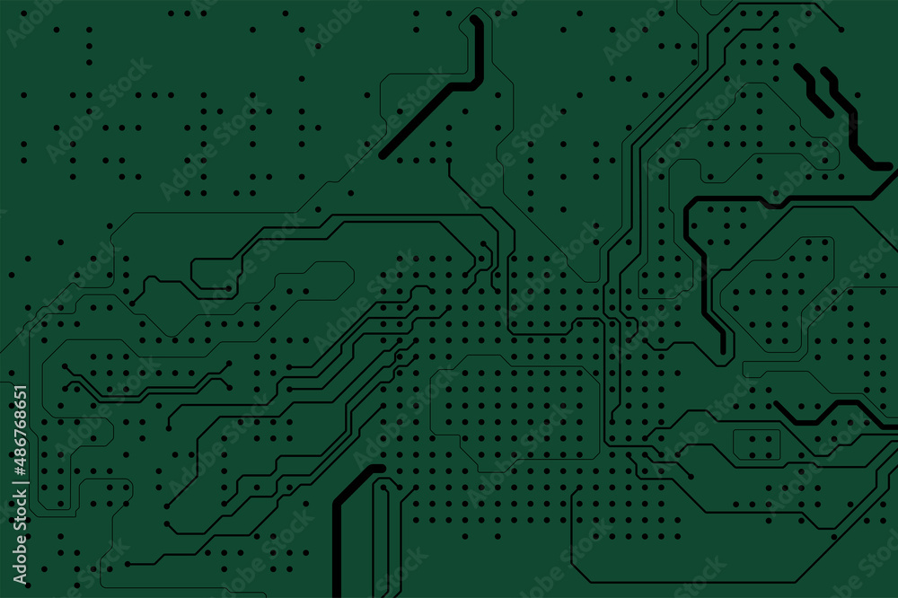 Circuit board vector background. Electronic computer hardware ...