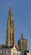 Gothic tower of the roman catholic cathedral of Our Lady, Antwerp, Flanders, Belgium 