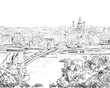 Chain Bridge. Budapest. Hungary. Europe. Hand drawn vector illustration.