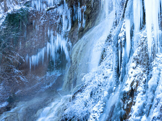 Wall Mural - Frozen waterfall, Thermal waterfall Geoagiu Bai , Romania