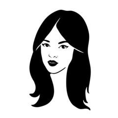 Wall Mural - Beautiful silhouette of hairstyle for women. Female icon for beauty salon.  Vector illustration.