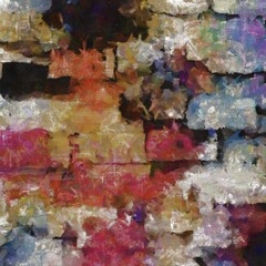 Wall Mural - Heavily Textured Digital Abstract Painting