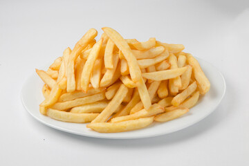 Wall Mural - French fries served on a plate
