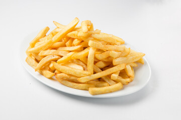 Wall Mural - French fries served on a plate
