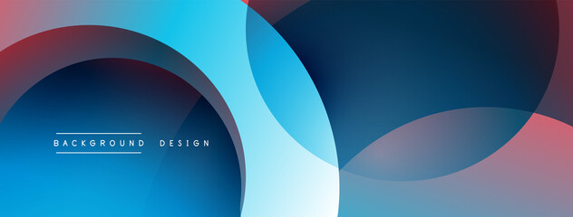 Poster - Abstract overlapping lines and circles geometric background with gradient colors