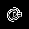 DEI letter logo design on black background. DEI creative initials letter logo concept. DEI letter design.