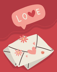 Canvas Print - love romantic envelope