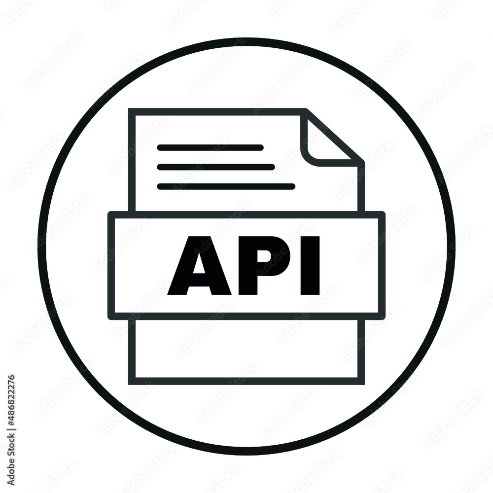 Vetor API File Outline Icon. API Document Line Art Logo. Vector ...