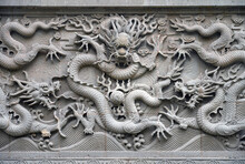 Chinese Dragon Stone Relief Fresco