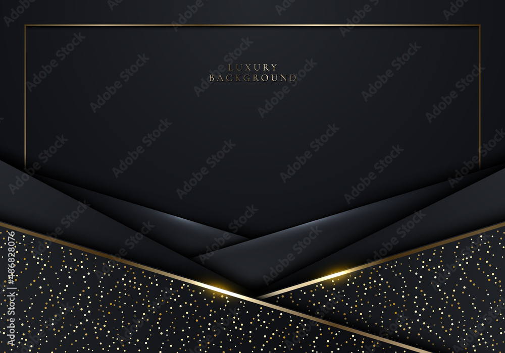 3D modern luxury banner template design black stripes Stock Vector ...