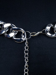 Metal chain jewelry for women close-up.