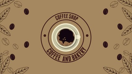 Sticker - coffee shop seal product and cup animation