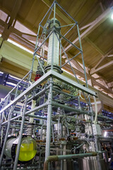 Pavlodar, Kazakhstan - May 29 2012: Caustic chemical plant. Chemical reactor for sodium hypochlorite production.