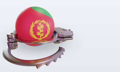 3d handcuff Eritrea flag rendering left view