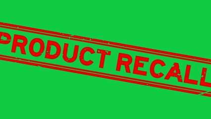 Canvas Print - Grunge red product recall word square rubber seal stamp zoom on green background