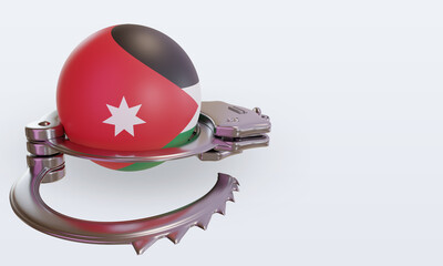 3d handcuff Jordan flag rendering left view