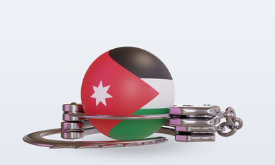 3d handcuff Jordan flag rendering front view