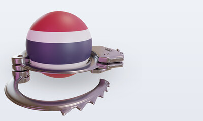 Wall Mural - 3d handcuff Thailand flag rendering left view