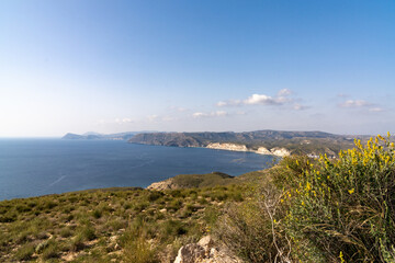 Canvas Print - view of the picturesque desert and mountain coastline of Cabo de Gata in southern Spain