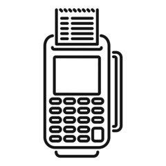 Wall Mural - Payment terminal icon outline vector. Money pay