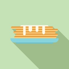 Sticker - Pancake icon flat vector. Meal fruit