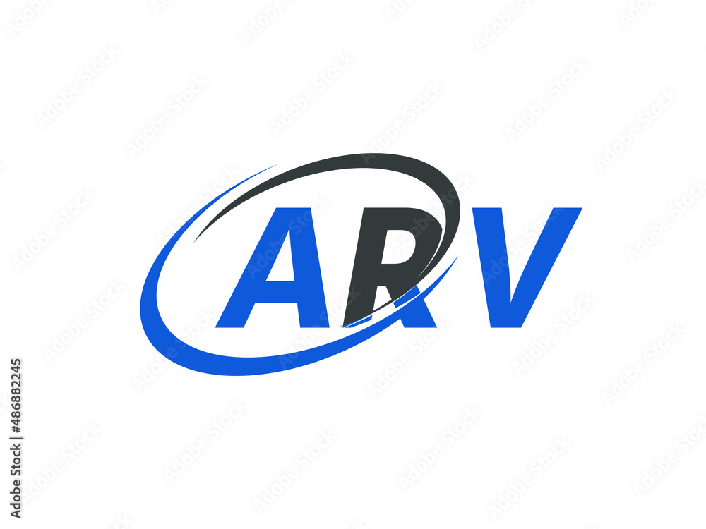 ARV letter creative modern elegant swoosh logo design Stock Vector ...