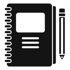 Sticker - Notebook project icon simple vector. Business test