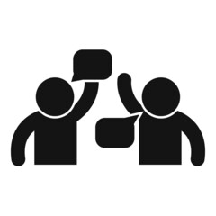 Canvas Print - Discussion talk icon simple vector. Business people