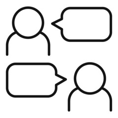 Canvas Print - Group talk icon outline vector. Speak chat