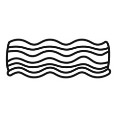 Wall Mural - Crispy bacon icon outline vector. Breakfast slice