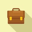 © anatolir - Holding briefcase icon flat vector. Work bag
