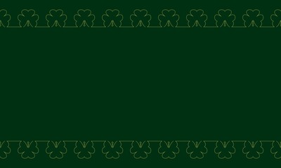 St. Patricks Day greeting card template. Border from shamrock silhouettes