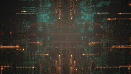 Cyberpunk matrix and computer binary code, motion abstract futuristic and cyberpunk style background