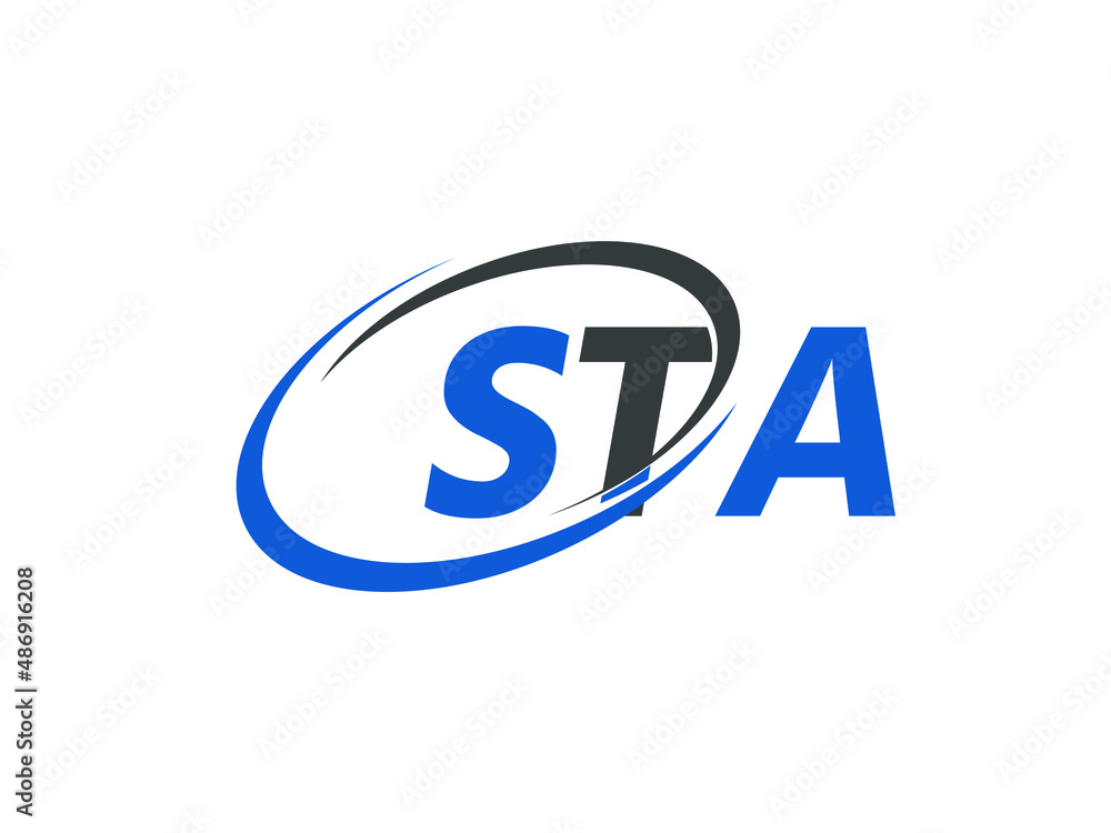 STA letter creative modern elegant swoosh logo design Stock Vector ...