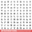 © ylivdesign - 100 business icons set. Outline illustration of 100 business icons vector set isolated on white background