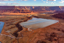 Beautiful Utah Desert With Mining Potash Ponds