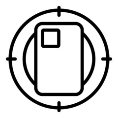 Poster - Phone shell case icon outline vector. Mobile cover. Glass device