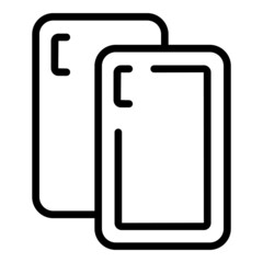 Sticker - Smartphone case icon outline vector. Mobile phone. Cover glass
