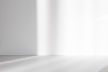 Leinwandbilder - Abstract white studio background for product presentation. Empty room with shadows of window. Display product with blurred backdrop.