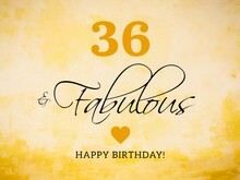 36th Birthday Card Wishes Illustration